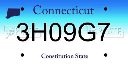 3H09G7 Connecticut License Plate