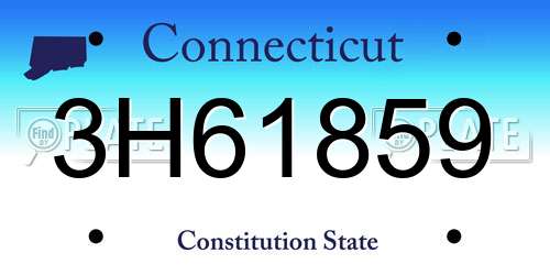 3H61859 Connecticut License Plate