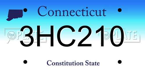 3HC210 Connecticut License Plate