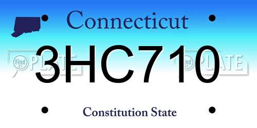 3HC710 Connecticut License Plate
