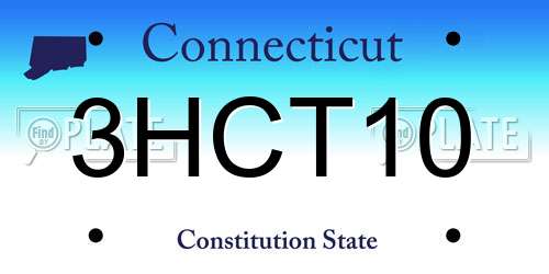 3HCT10 Connecticut License Plate