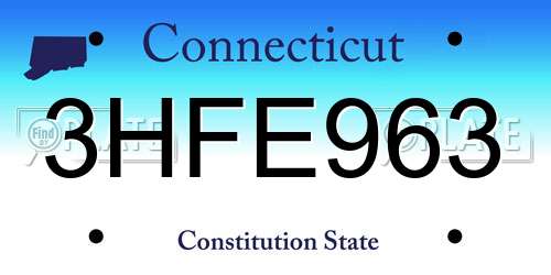 3HFE963 Connecticut License Plate