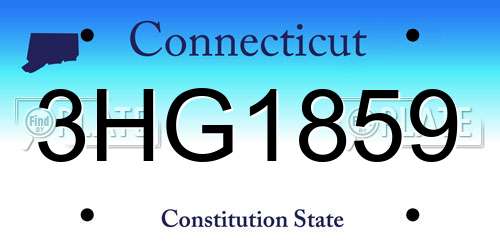 3HG1859 Connecticut License Plate