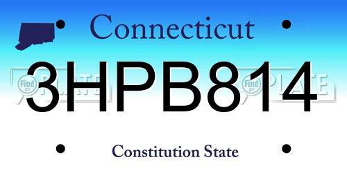 3HPB814 Connecticut License Plate
