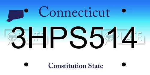 3HPS514 Connecticut License Plate
