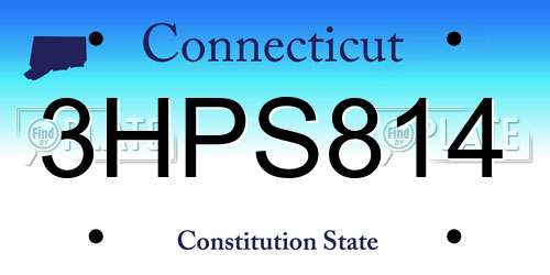 3HPS814 Connecticut License Plate