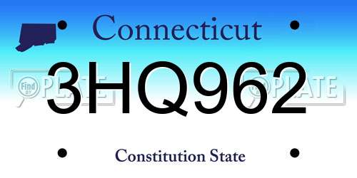 3HQ962 Connecticut License Plate