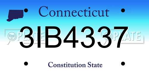 3IB4337 Connecticut License Plate