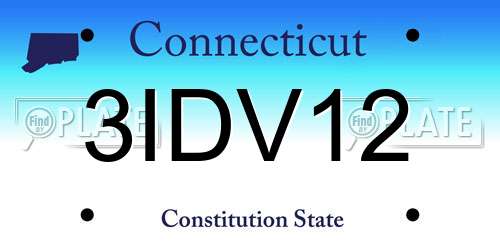 3IDV12 Connecticut License Plate