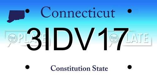 3IDV17 Connecticut License Plate