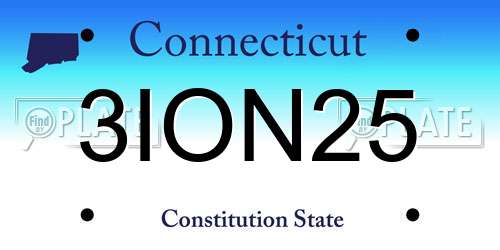 3ION25 Connecticut License Plate