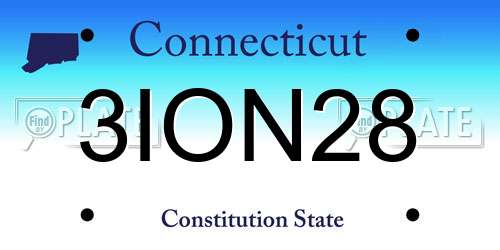 3ION28 Connecticut License Plate