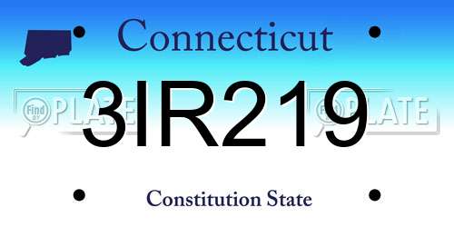 3IR219 Connecticut License Plate