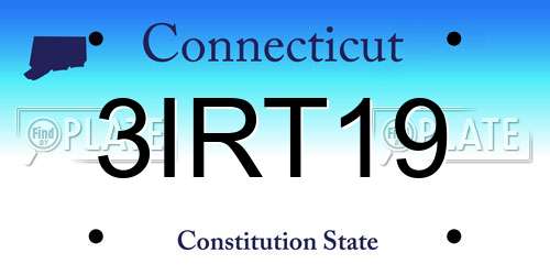 3IRT19 Connecticut License Plate