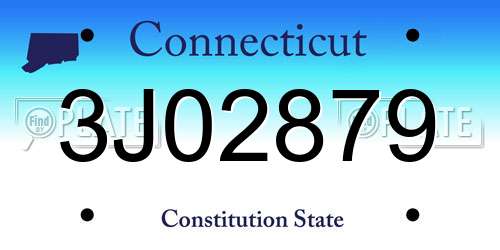 3J02879 Connecticut License Plate