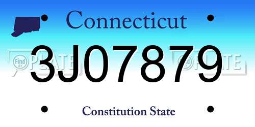 3J07879 Connecticut License Plate