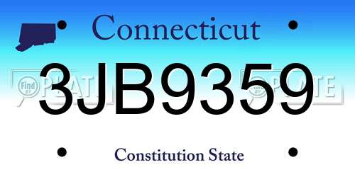 3JB9359 Connecticut License Plate