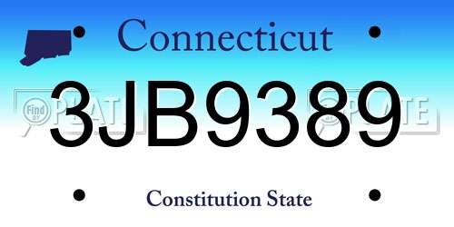 3JB9389 Connecticut License Plate