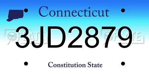 3JD2879 Connecticut License Plate