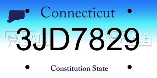 3JD7829 Connecticut License Plate