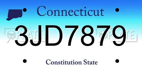 3JD7879 Connecticut License Plate