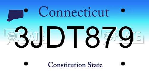 3JDT879 Connecticut License Plate