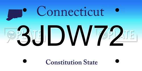 3JDW72 Connecticut License Plate
