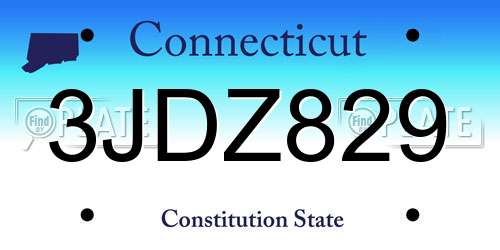 3JDZ829 Connecticut License Plate