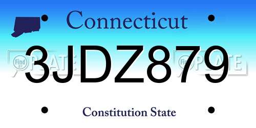 3JDZ879 Connecticut License Plate