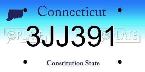 3JJ391 Connecticut License Plate