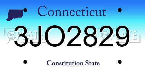 3JO2829 Connecticut License Plate