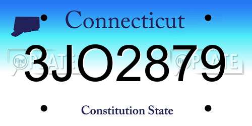 3JO2879 Connecticut License Plate