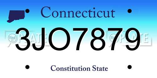 3JO7879 Connecticut License Plate