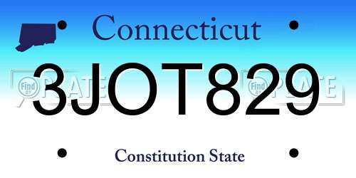 3JOT829 Connecticut License Plate