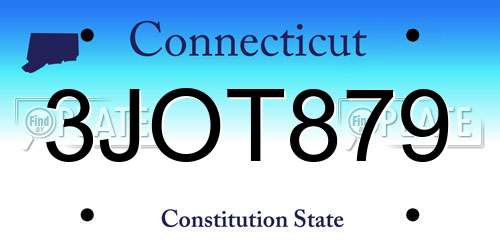 3JOT879 Connecticut License Plate