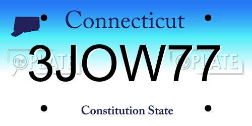 3JOW77 Connecticut License Plate