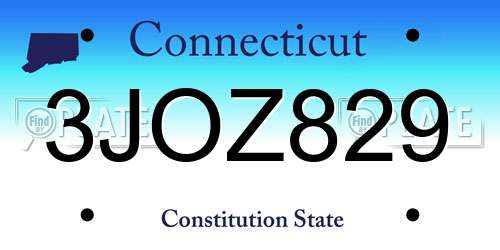 3JOZ829 Connecticut License Plate