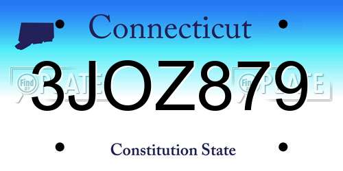 3JOZ879 Connecticut License Plate