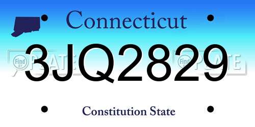 3JQ2829 Connecticut License Plate