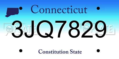 3JQ7829 Connecticut License Plate