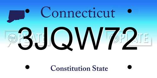 3JQW72 Connecticut License Plate