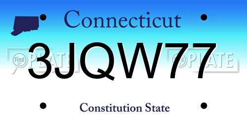 3JQW77 Connecticut License Plate