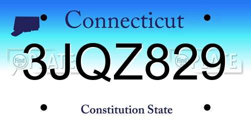 3JQZ829 Connecticut License Plate