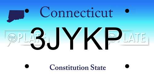 3JYKP Connecticut License Plate