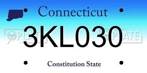 3KL030 Connecticut License Plate