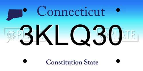 3KLQ30 Connecticut License Plate