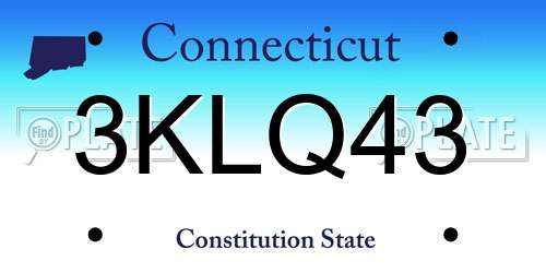 3KLQ43 Connecticut License Plate