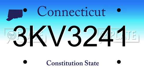 3KV3241 Connecticut License Plate