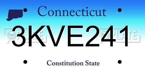3KVE241 Connecticut License Plate