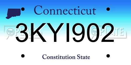 3KYI902 Connecticut License Plate
